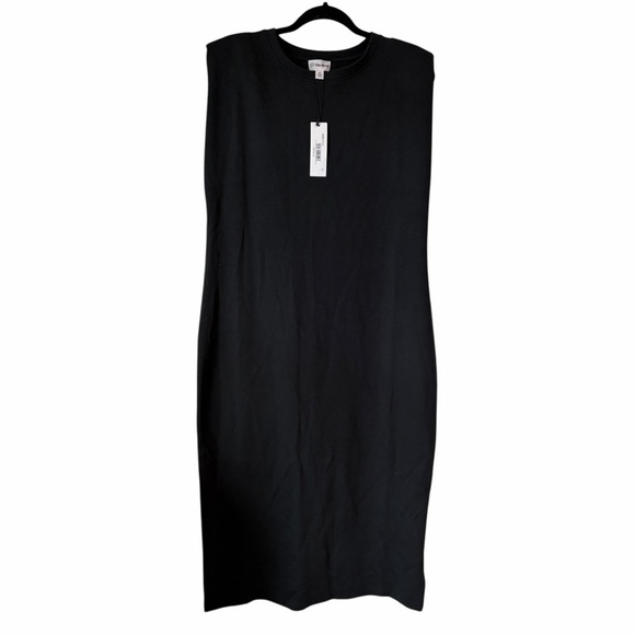 Women’s The Drop Black Sleeveless Midi Dress  Size XXL - Padded Shoulder Stretch - Picture 1 of 5